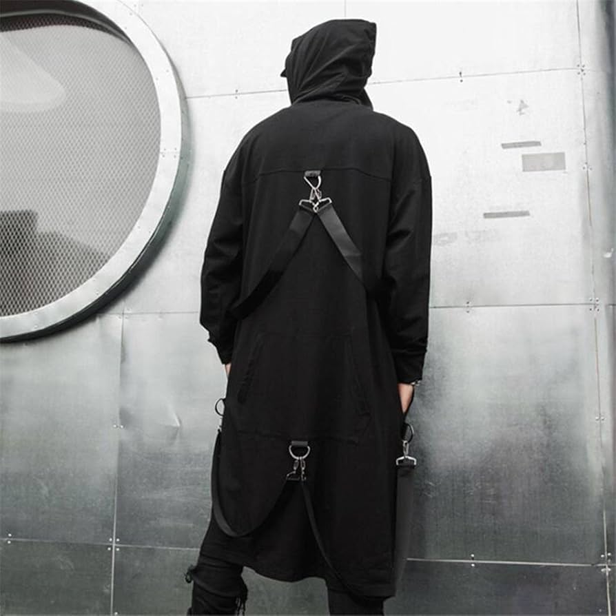 Zouyuan Spring Autumn Men Ribbons Patchwork Punk Hip Hop